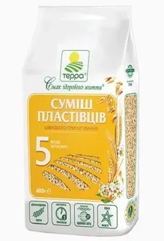 Суміш пластівців Терра Геркулес 5 видів зернових, 400г