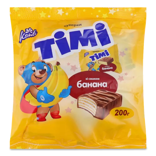 Цукерки Бананові Timi, м/у, 200 г