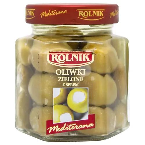 Оливки Rolnik Mediterana зелені з сиром 280г