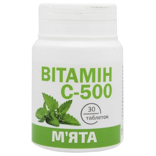 Добавка дієтична К&Здоров'я Вітамін С-500 30 таблеток зі смаком м'яти