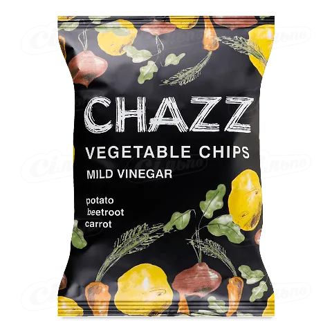 Чіпси Chazz овочеві зі смаком солі та оцту, 75г