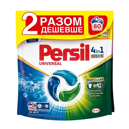Капсули для прання Persil Discs Universal Deep Clean 4в1 40+40шт
