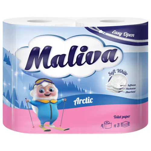 Туалетний папір Maliva Арктика 3-шаровий 4шт