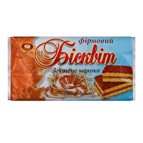 Бісквіт Згущене молоко Фірмовий Бісквіт Шоколад м/у 330г