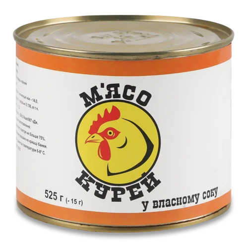М'ясо Курей Власного Соку, Пан Іван, з/б 525г