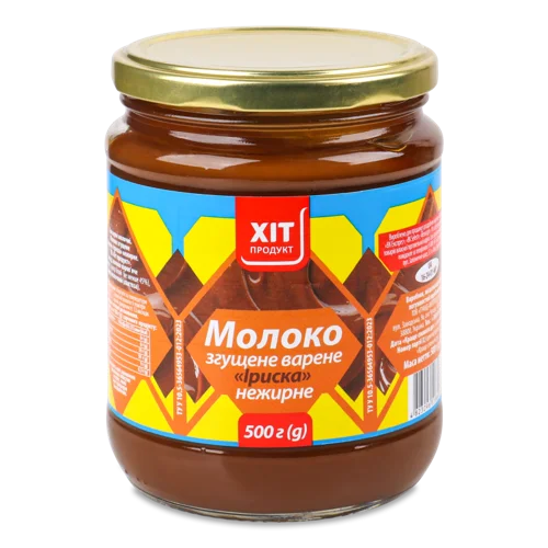 Молоко Згущене Нежирне Варене Іриска Хіт, с/б, 500г