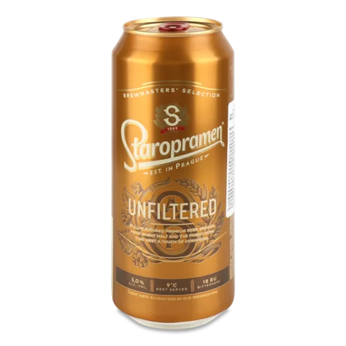 Пиво Staropramen Nefiltr світле нефільтроване з/б