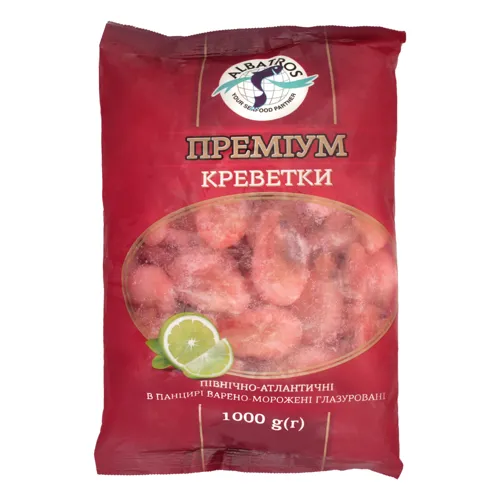 Креветки в панцирі Преміум 70/90 Північно-Атлантичні Albatros в/м м/у 1000г