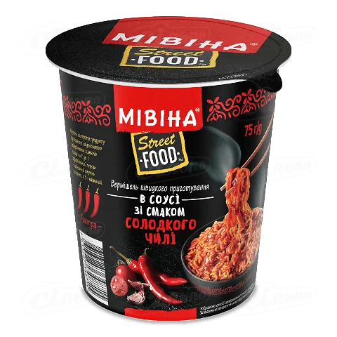 Вермішель МІВІНА® Street Food в соусі солодкий чилі 75г