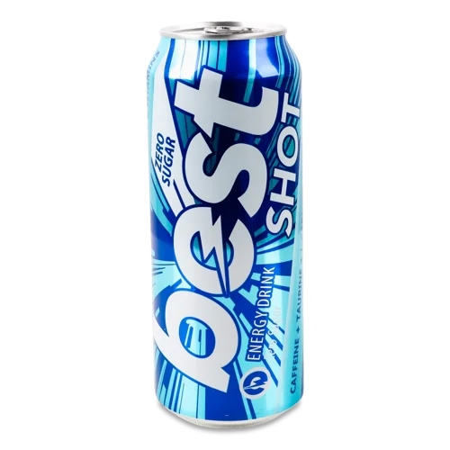 Напій Енергетичний Безалкогольний Сильногазований Zero Sugar Best Shot, Залізна Банка 500мл