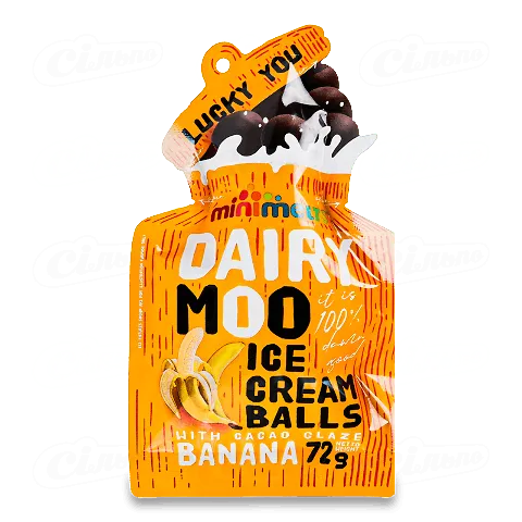 Морозиво-кульки Mini Melts Банан з какао глазур'ю 72г