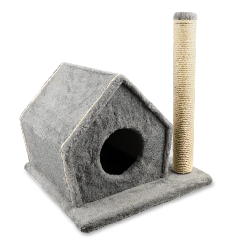 Дряпка-Будинок Для Котів Фані Сіра Сизаль 50x40x40см, Lucky Pet