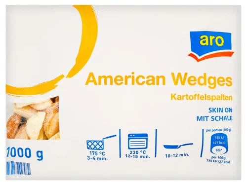 Картопля Фрі Порізана Дольками Зі Шкірою, 1кг