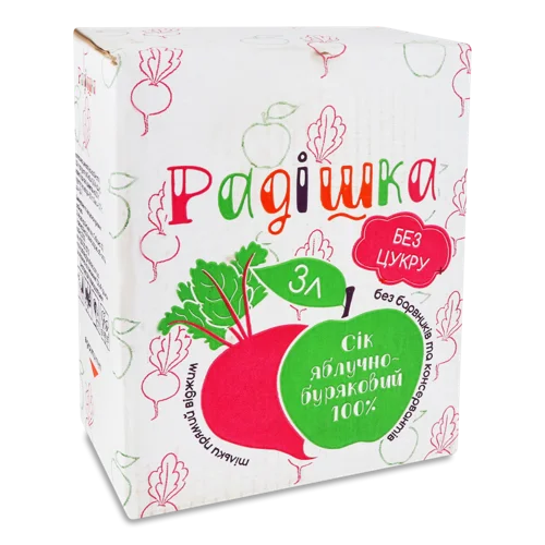 Сік Яблучно-Буряковий, Н/О, Картонна Упаковка 3л