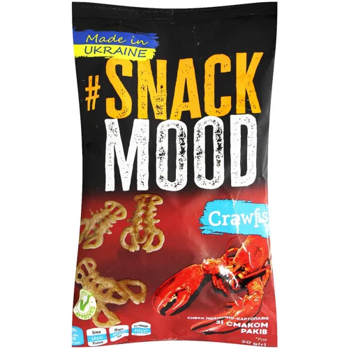 Снеки пшенично-картопляні Snack Mood зі смаком раків 140г