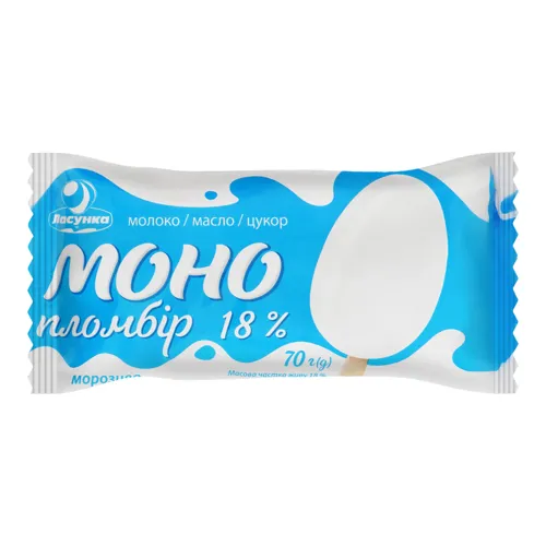 Морозиво 18% пломбір Моно Ласунка м/у 70г