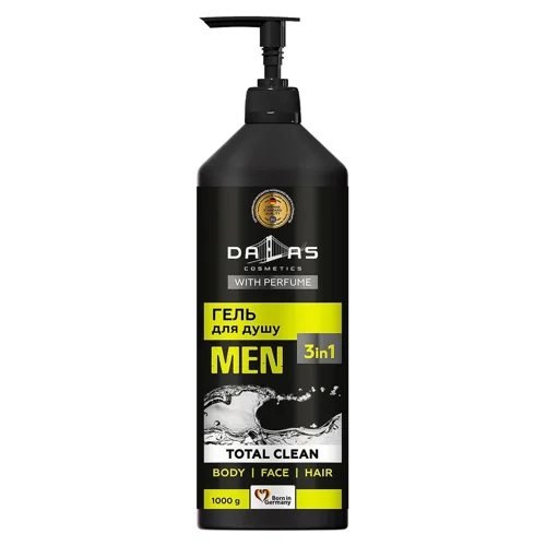 Шампунь-гель для душу Dalas Total Clean 3в1 чоловічий 1л