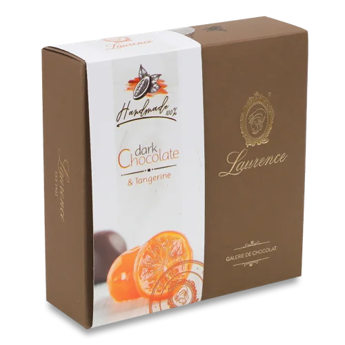 Цукерки Мандарин у Чорному Шоколаді Laurence, Картонна Упаковка 185г