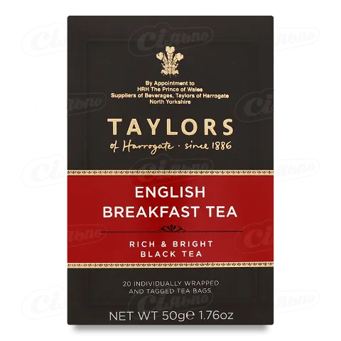 Чай чорний «Taylors of Harrogate» English Breakfast, 20*2,5г