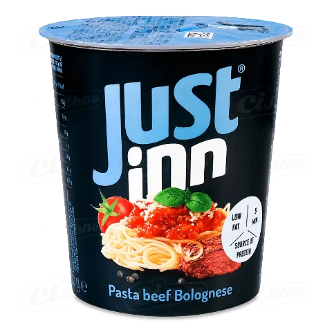Локшина Justinn швидкого приготування з яловичиною в соусі болоньєзе, 55г
