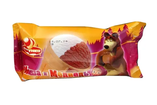 Морозиво Маша і Медведь Ласунка вафельний стакан 70г