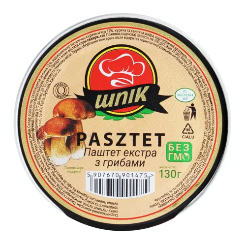 Паштет курячий з грибами Екстра Шпік лоток 130г