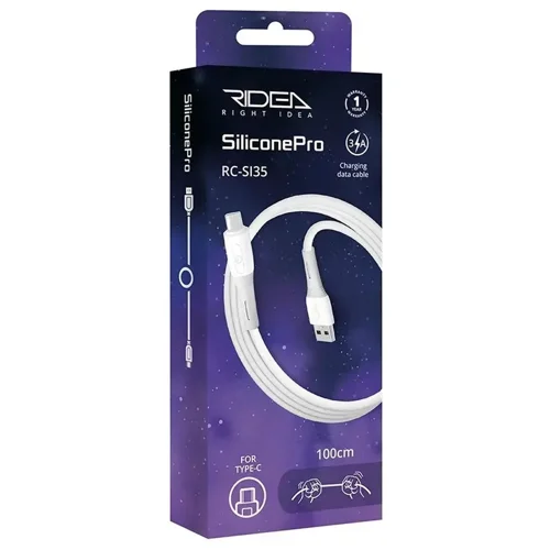 Кабель Ridea USB RC-SI35 SiliconePro Type-C 3A білий