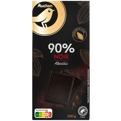Шоколад чорний Auchan 90% 100г