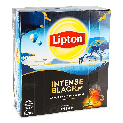 Чай чорний Lipton Intense Black, 92*2,3г