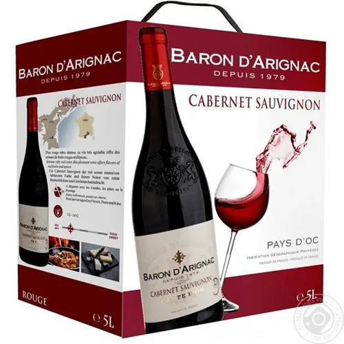 Вино Baron d’Arignac Rouge червоне напівсухе 12% 5л