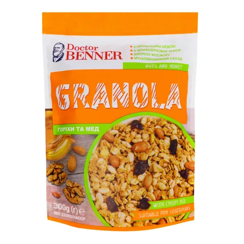 Гранола Doctor Benner з медом і горіхом, 300г