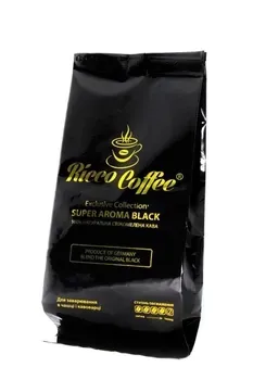 Кава молотий Ricco Coffee Super Aroma Black 225 г 60% Арабіка 40% Робуста