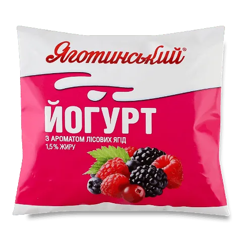 Йогурт Яготинський аромат лісових ягід 1,5%, 400г
