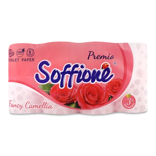 Туалетний Папір 3-Шаровий Fancy Camellia Premio Soffione, 8 шт
