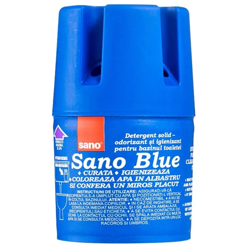 Засіб Sano Blue для миття і дезинфекції унітазу 150г