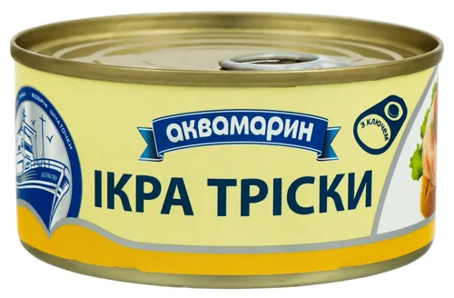 Ікра тріски стерилізована Аквамарин з/б 185г