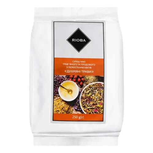 Суміш чаю трав'яного і плодового з пелюстками квітів Духмяні трави Rioba м/у 250г