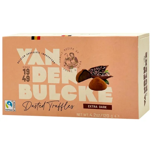 Цукерки Vandenbulcke Трюфелі з молочним шоколадом та з начинкою з екстра чорного шоколаду 120г