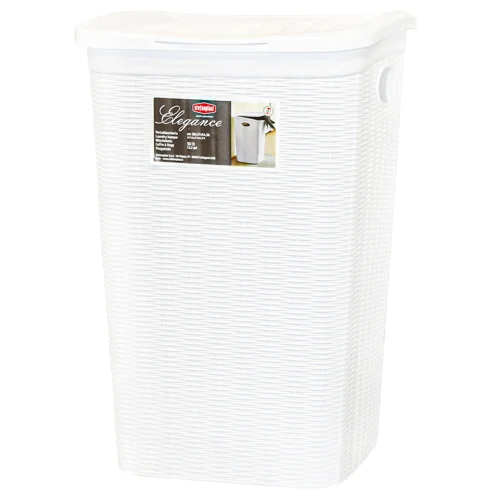 Кошик для білизни Stefanplast Elegance з кришкою білий 50л