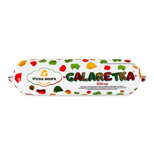 Морозиво Ванільне 12% з Желейками, Galaretka Three Bears, м/у 500г