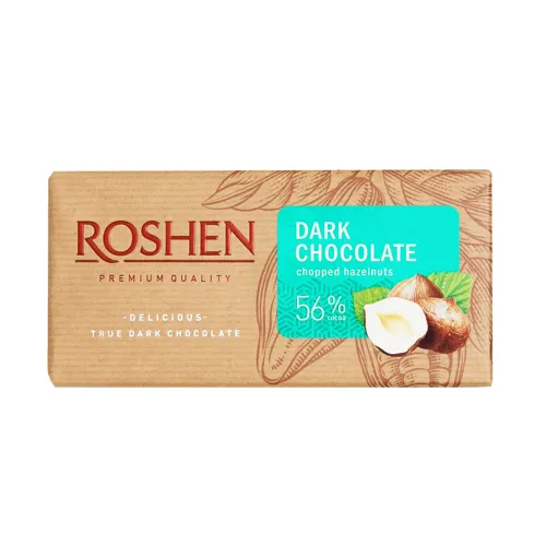 Шоколад чорний Roshen з измельченим лесным орехом