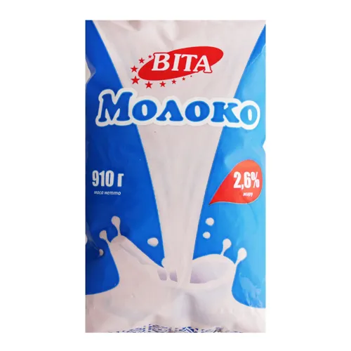 Молоко 2.6% пастеризоване Віта м/у 910г