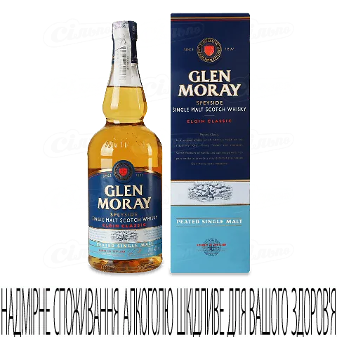 Віскі Glen Moray Peated Single Malt, 0,7л