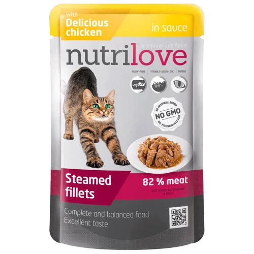 Корм вологий Nutrilove з куркою для котів 85г