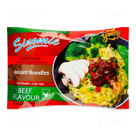 Вермішель швидкого приготування Sinomie зі смаком телятини, 65г