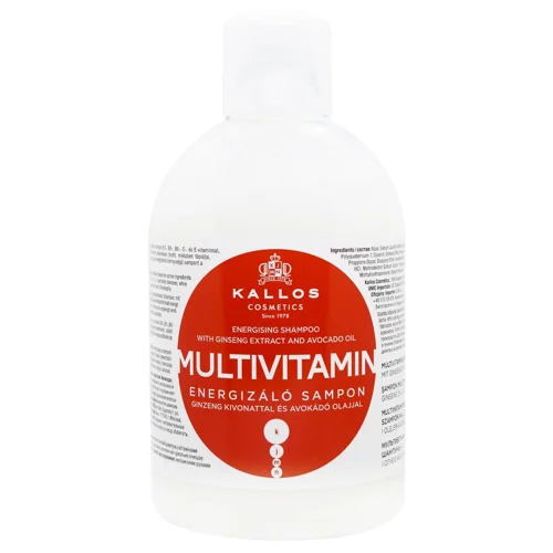 Шампунь Kallos Cosmetics Multivitamin енергетичний мультивітамінний з екстрактом женьшеню та маслом авокадо 1л