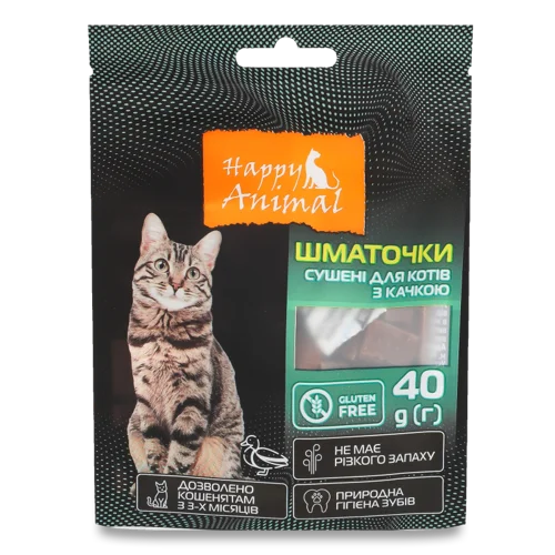 Корм сухий додатковий для котів Шматочки сушені з качкою, в/ґ, 40г