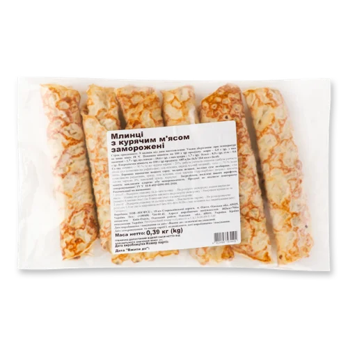 Млинці Заморожені З Курячим М'ясом ТОВ Югфуд, м/у, 0.39 кг