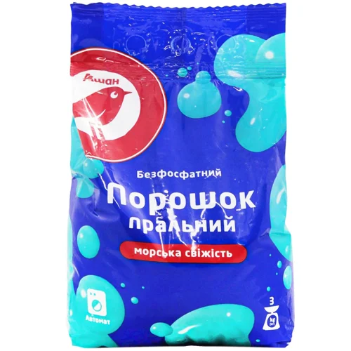 Пральний порошок Auchan Морська свіжість безфосфатний 3кг