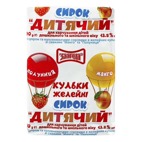 Сирок 13.5% Манго-Полуниця Дитячий Злагода м/у 90г